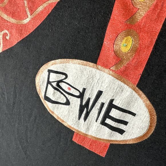 Vtg David Bowie Shirt Men XL (Fits M) Black Ziggy Stardust Sound Vision Tour 90’ - Picture 5 of 11